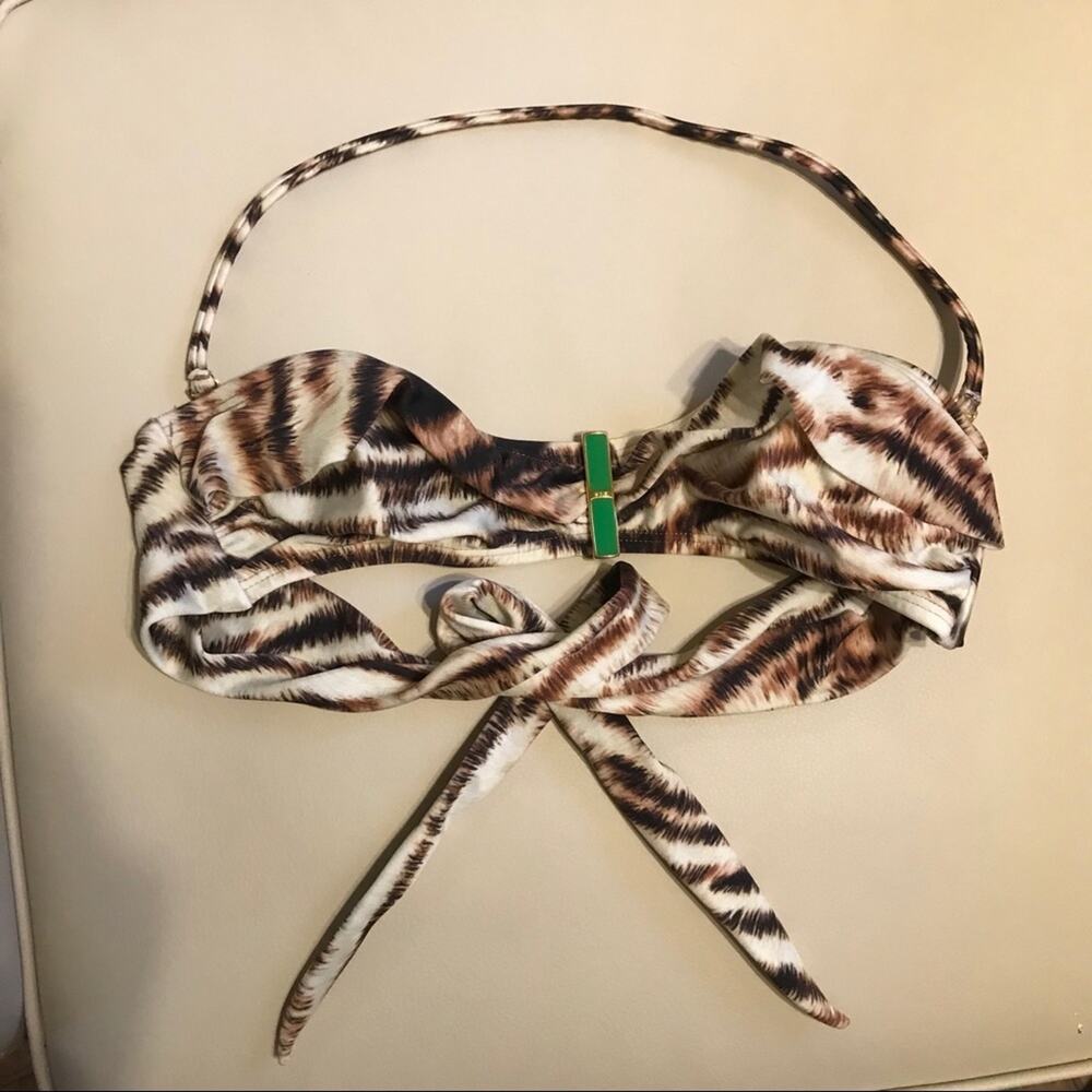 Vix Paula hermanny bandeau ruffle leopard bikini